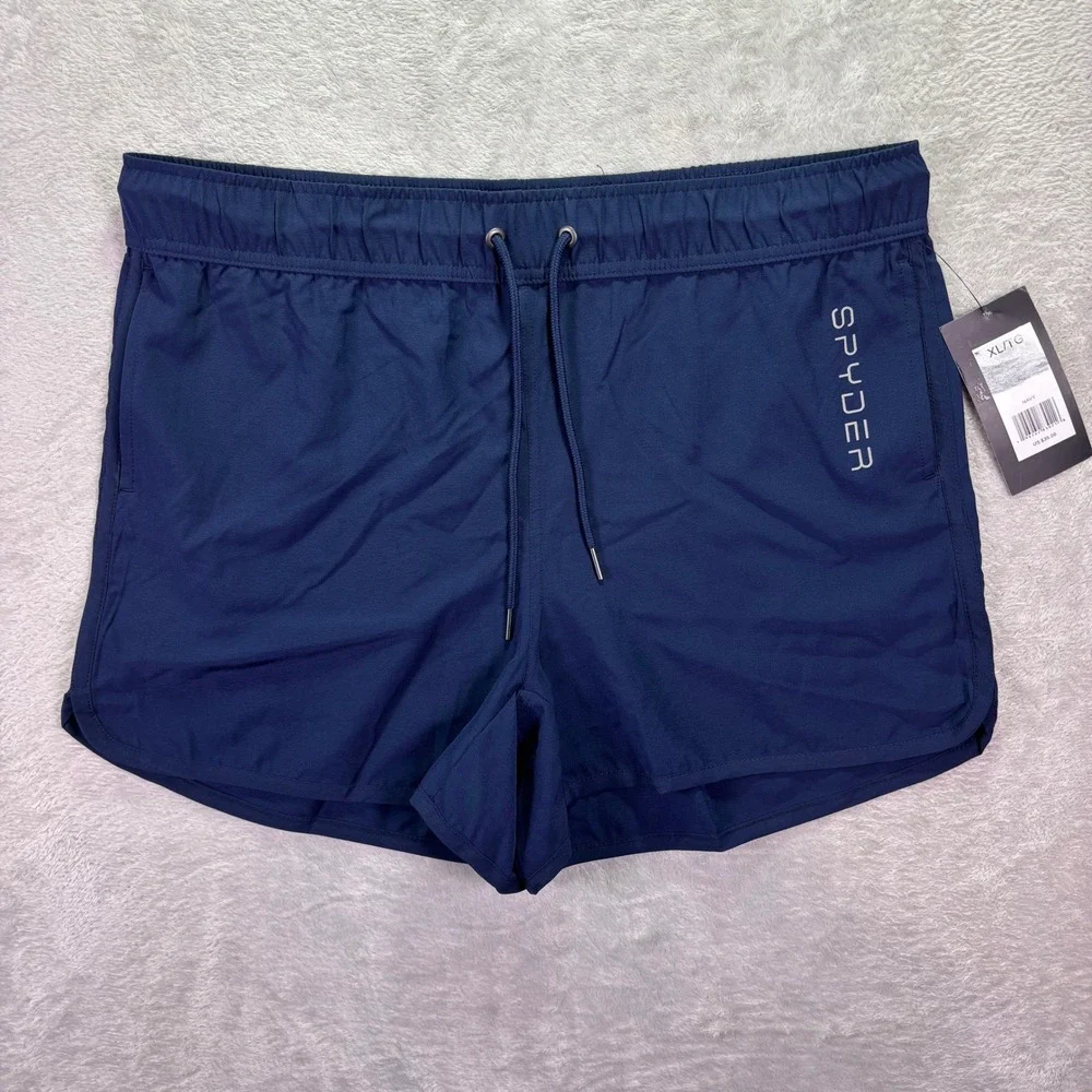 NWT Spyder Mens Swim Trunks XL Navy Blue SL3KS92 Quick‎ Dry Board Shorts